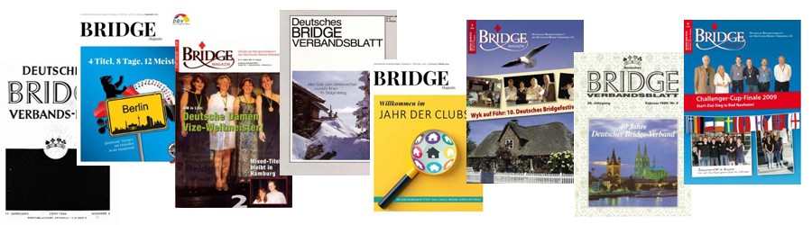 Auswahl von Titelseiten des Bridge Magazins