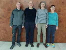 2. Bundesliga: Platz 1 geht an den ABC Freiburg, von links: Jan van Oosten, Dr. Roland Voigt, Klaus Amann und Dr. Carina Tetal (es fehlen Dr. Ansgar Seiter und Ulrich Voigt)