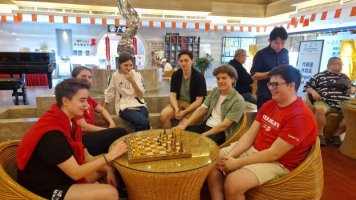Entspannung beim Schach in der Pause